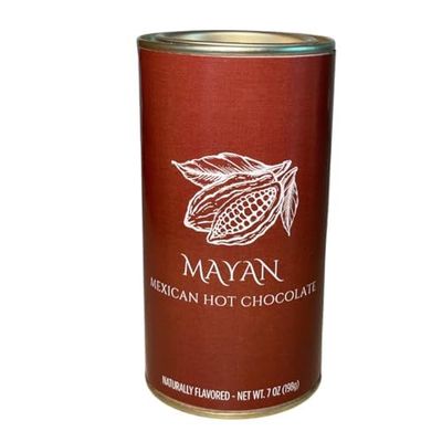 Mayan Mexican Hot Chocolate Drink Mix - Gluten-Free Dutch Process Cocoa Canister - Instant Packets for Hot Cocoa and Chocolate Drinks - 7 oz Tin