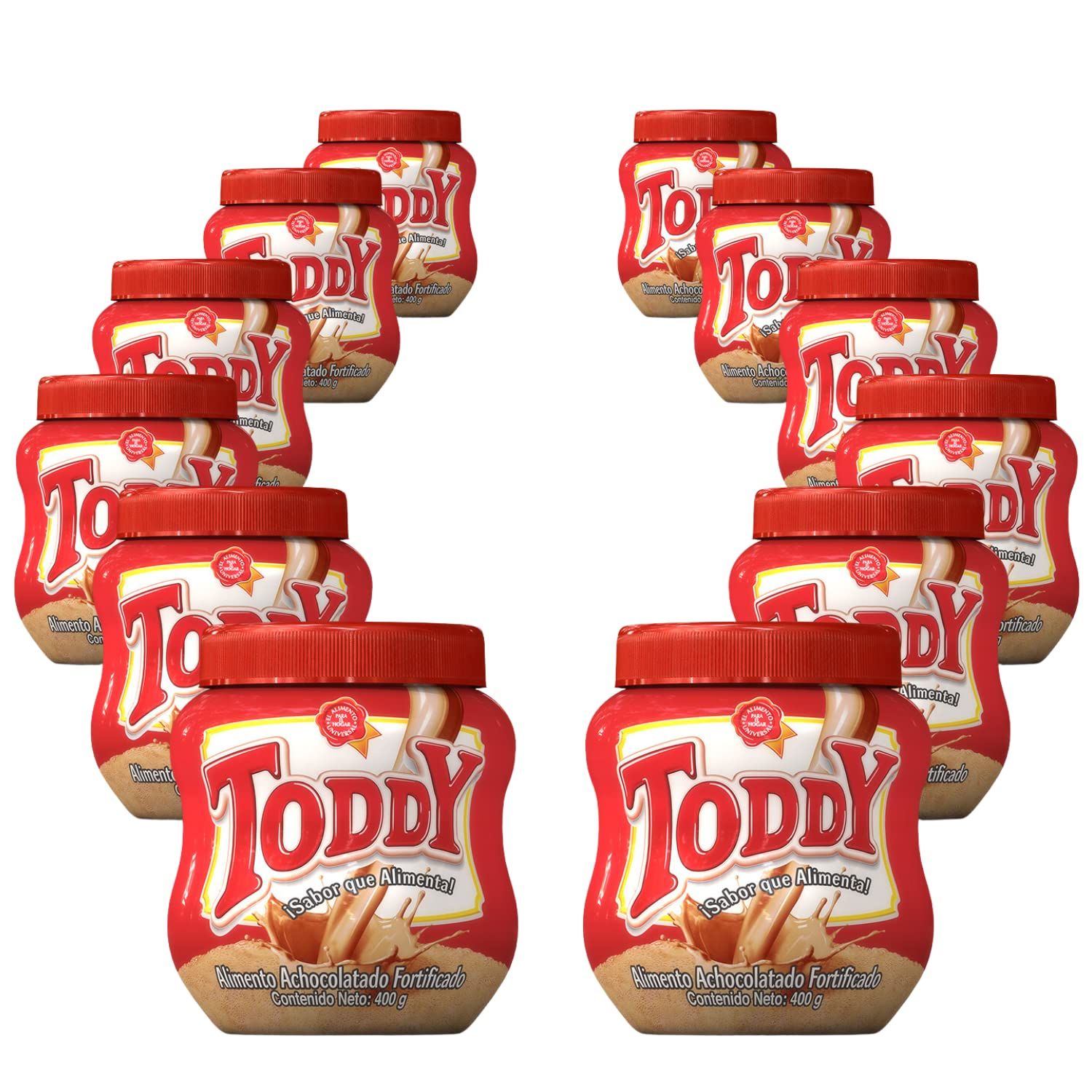 Toddy Chocolate Powder Drink Mix - Breakfast Shake with Vitamins and Proteins, Instant Hot and Cold Beverage for Kids Adults, 14.10 Oz Pack of 12
