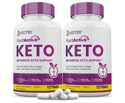2 Pack Fast Active Keto ACV Pills 1275MG Keto Support Blend Alternative to Fastactive Keto ACV Gummies Formulated with Apple Cider Vinegar Extra Virgin Olive Oil Powder Green Tea Leaf 120 Capsules