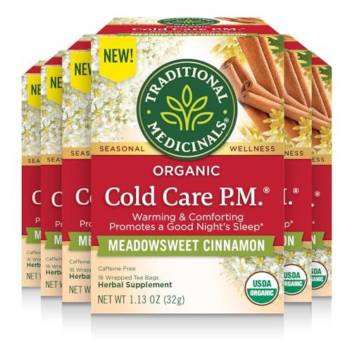 Traditional Medicinals Tea Cold Care Pm, 16 Count Pack Of 6