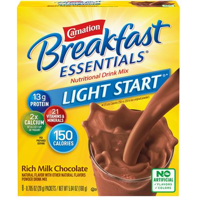 Carnation Instant Breakfast No Sugar Added - Chocolate, 8 Count Pack of 8