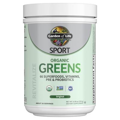 Garden of Life Sport Nutrition Greens and Superfoods Powder for Women and Men - Unflavored, Organic Blend - Spirulina, Fruit, Vitamins, Pre Probiotics, Mushrooms, Athletic Supplements, 30 Servings