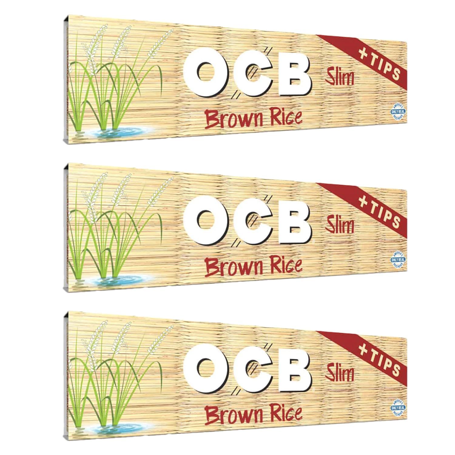 OCB Brown Rice Cigarette Rolling Papers - Slim - 3 Packs