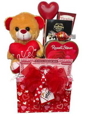 Delight Expressions Be Mine Gourmet Gift Box Small - Gift Basket For Her - For Him - Chocolate and Candy Gift