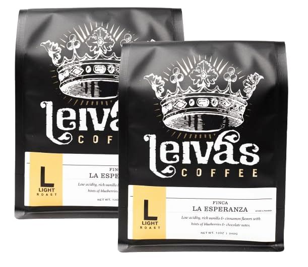LEIVAS COFFEE - Whole Beans Light Roast - La Esperanza - Single Origin - Hand Roasted - Notes of Vanilla, Cinnamon, Blueberries, Chocolate