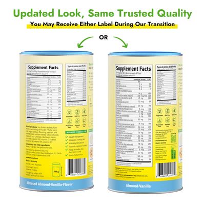 Almased Vanilla Meal Replacement Shake - Low-Glycemic High Plant Base Protein Powder- Nutritional Weight Health Support Supplement - Vanilla Flavor - 17.6 oz 1.1 Pound 2 Pack