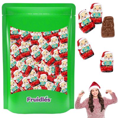 Fruidles Christmas Milk Caramel Chocolate Kringles Party Bag Fillers, Individually Wrapped Foils, Kosher Certified Dairy 2 Pounds