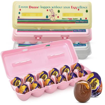 Easter Caramel Eggs in Dozen Cartons, 3 Dozen Cartons Total of 36 Cad Bury Eggs, Great for Egg Hunt, Perfect for Easter Baskets and Seasonal Gifting