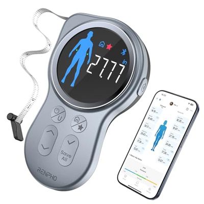 RENPHO Smart Tape Measure with Large Display, FSA HSA Eligible, Bluetooth Body Measuring Tape with App for Weight Loss, Fitness Shape, Measure Circumference Length