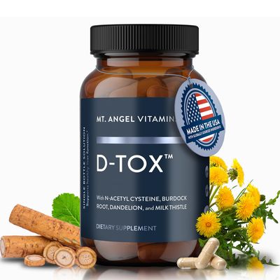 Mt. Angel Vitamins D-Tox - Advanced Liver Cleanse Detox Repair Supplement, Supports Fatty Liver Health Enzyme Reduction with Milk Thistle, NAC, and Dandelion Root - 60 Capsules