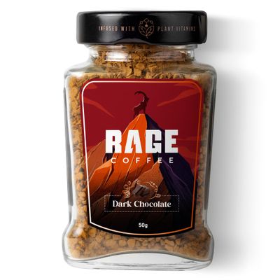 Rage Coffee Dark Chocolate Instant Coffee - Premium Arabica Instant Coffee, Make Delicious HotCold Coffee DARK CHOCOLATE, 50gm