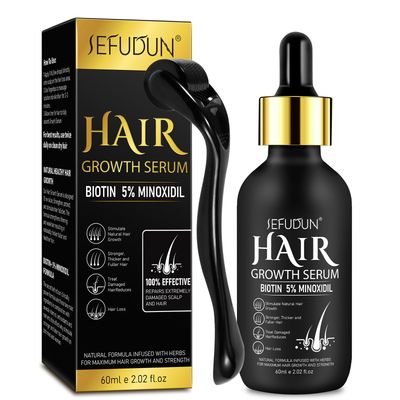 5 Minoxidil Hair Growth Serum Kit, Hair Regrowth Treatment for Scalp Hair Loss and Thinning, With Biotin - 2.02 Fl oz, 1 Month Supply