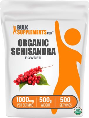 BulkSupplements.com Organic Schisandra Powder - Schisandra Supplement, Schisandra Organic Powder - from Schisandra Berry, Gluten Free - 1000mg per Serving, 500g 1.1 lbs Pack of 1