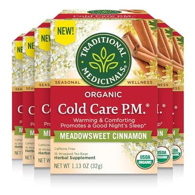 Traditional Medicinals Tea Cold Care Pm, 16 Count Pack Of 6