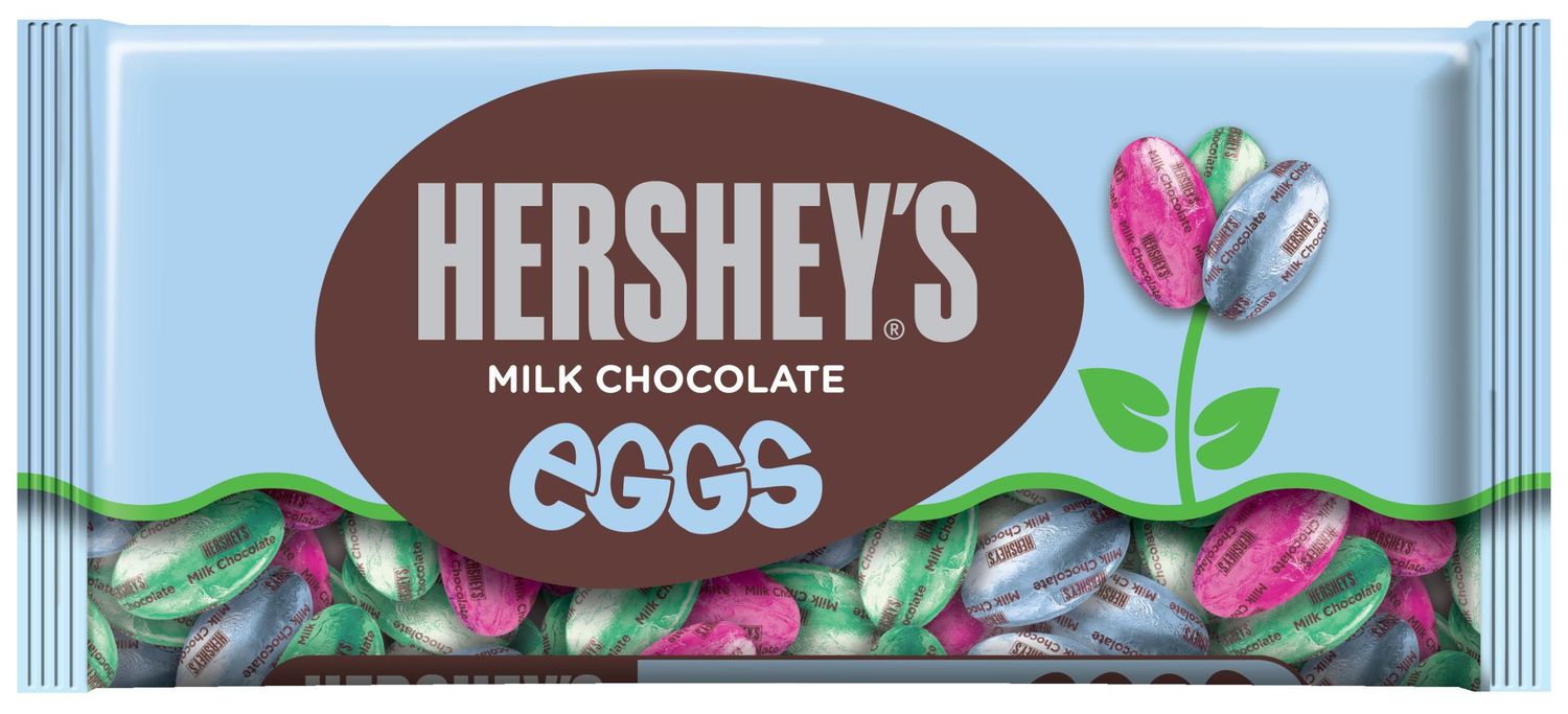 HERSHEYS EGGS Chocolates, Creamy Solid Milk Chocolate Candy Individually Wrapped in Packaging, 10 Ounce Bag Pack of 4