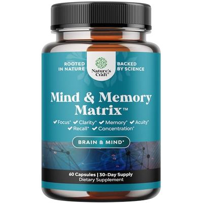 Advanced Nootropics Brain Support Supplement - Synergetic Mental Energy and Focus Supplement with Brain Vitamins for Cognitive Enhancement - Mind and Memory Supplement for Brain Health 30 Servings