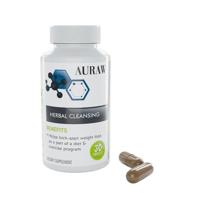 AURAW 15 Day Colon Cleanse, Gut and Colon Support, All Natural Ingredients with Senna Leaf, cascara Sagrada, psyllium Husk, and probiotics, for Constipation, Bloating, and Bowel Movement, 30 Pills