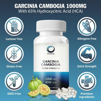 Gistany Extra Strength 65 HCA Pure Garcinia cambogia Natural Weight Loss Pills, Appetite Control Pill Dietary Supplement to Control Weight for Both Men and Women