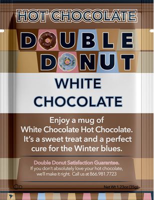 Double Donut White Hot Chocolate Mix Packets, Flavored White Hot Cocoa Mix Packets, 18 Count