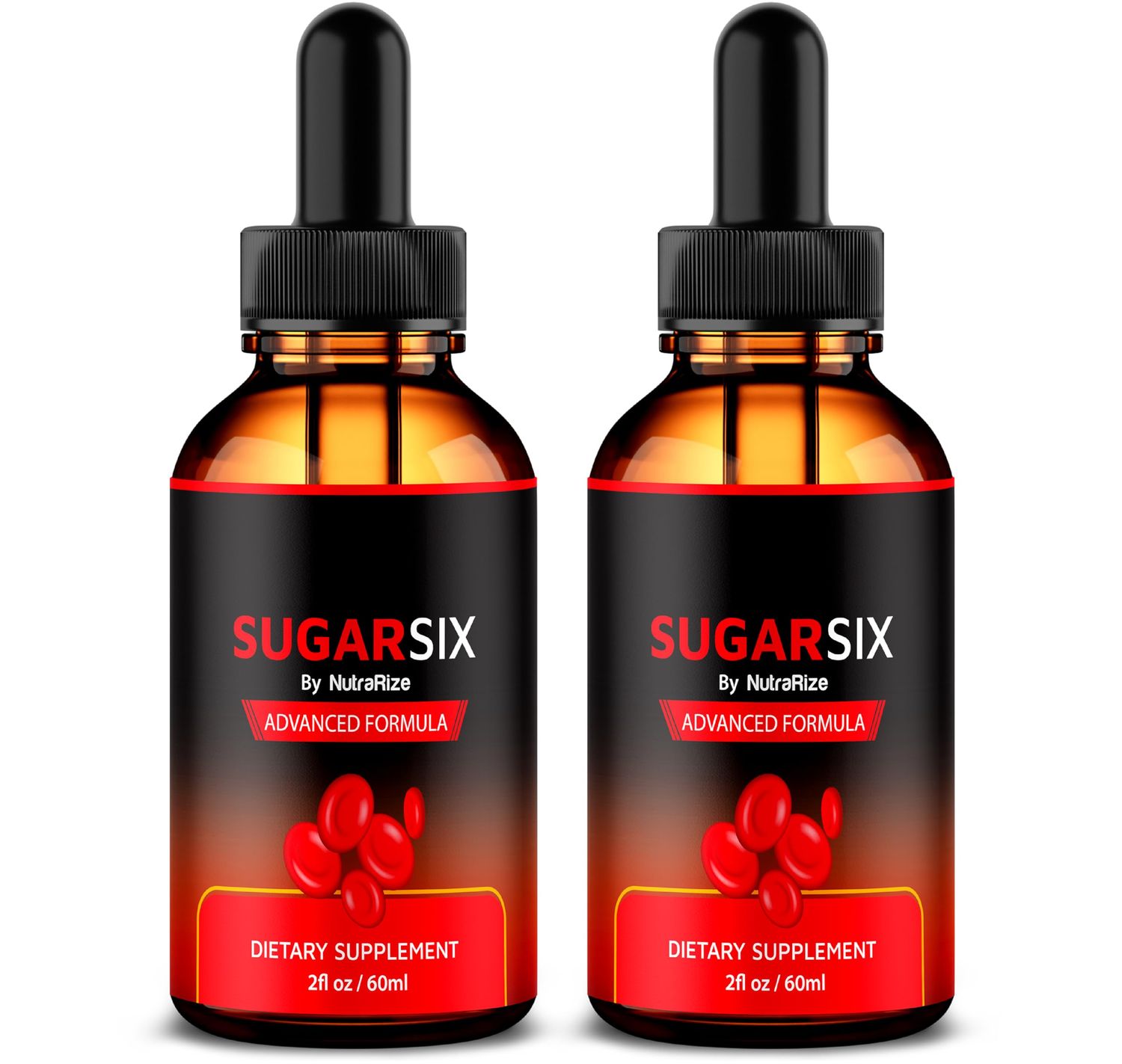 NutraRize 2 Pack SugarSix Drops, Official Sugar Six Liquid Formula, All Natural Support for Stable and Healthy Levels, Premium Dropper to Maintain Good Circulation, Sugar Six Review 60 Servings
