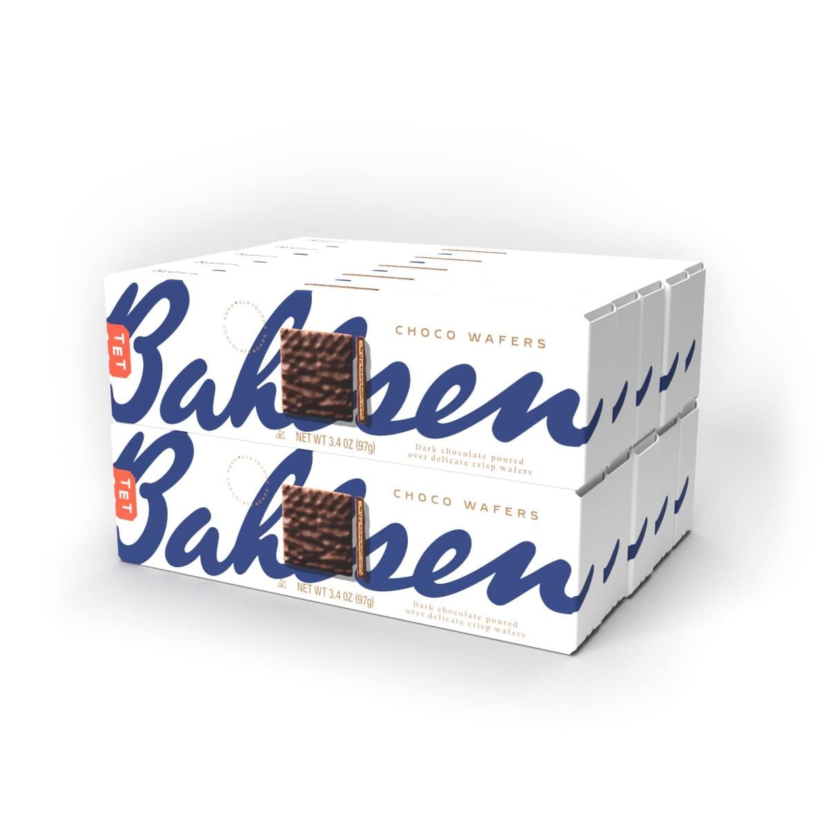 Choco Wafers Dark Chocolate Cookies (12 boxes) by Bahlsen - Wafers covered with European Chocolate - 3.4 oz boxes