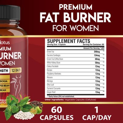 Premium Weight Loss Pills for Women, 2 Months Supply, The Best Belly Fat Burners for Women and Men, Metabolism Booster, Energy Pills, Highest Potency with Green Tea Extract 98