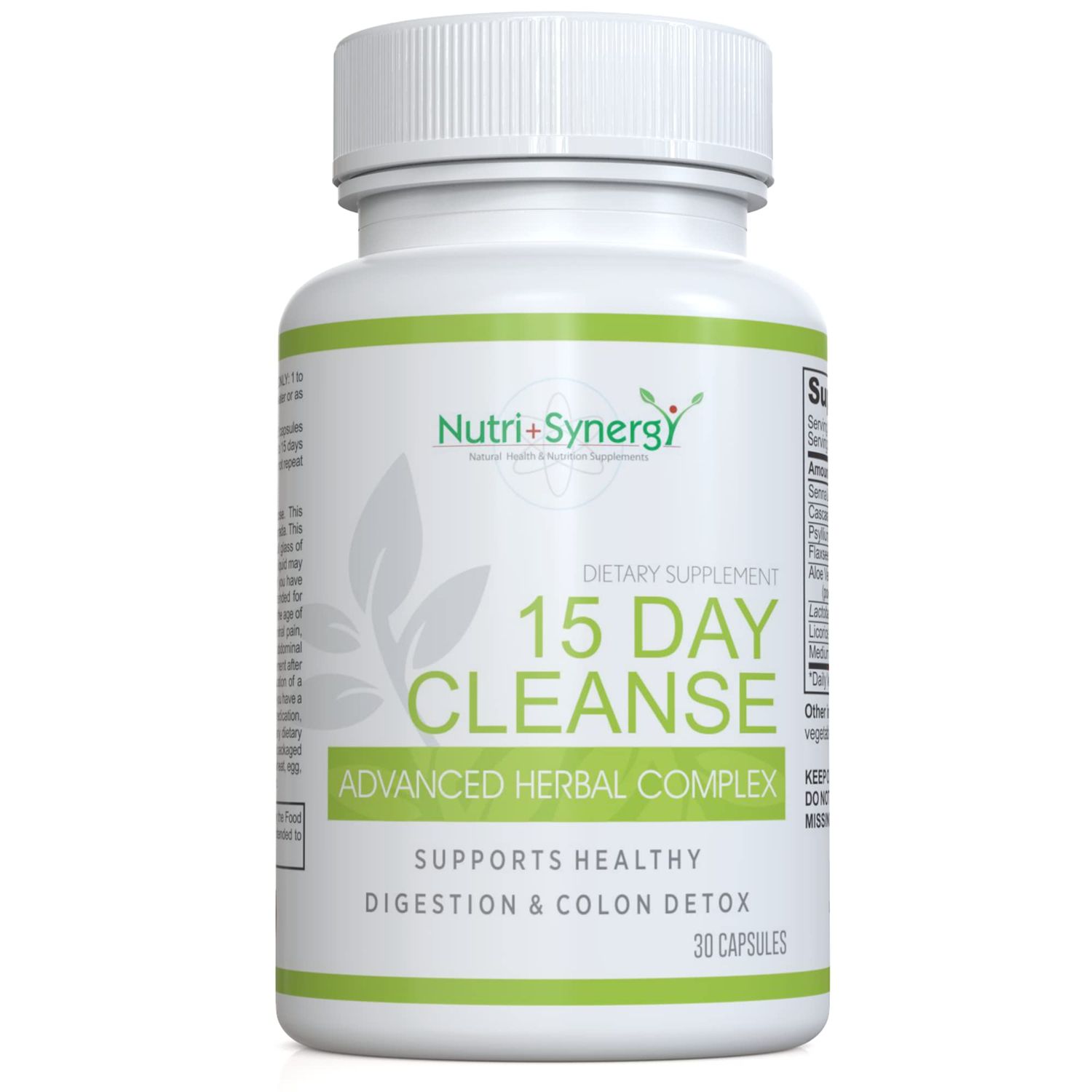 Nutri Synergy 15 Day Cleanse Advanced Herbal Complex - Colon Cleanse and Detox - Improved Intestinal Health