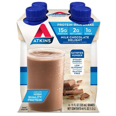ATKINS Advantage Milk Chocolate Delight Shake 11 OZ 325 ml Pack of 12