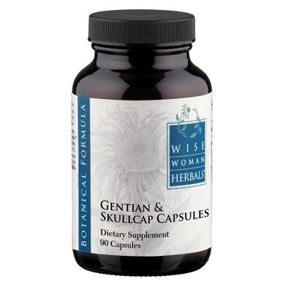 Wise Woman Herbals - Gentian and Skullcap Capsules - 90 Capsules - All-Natural Digestive Support Supplement for Normal Healthy Digestive Function