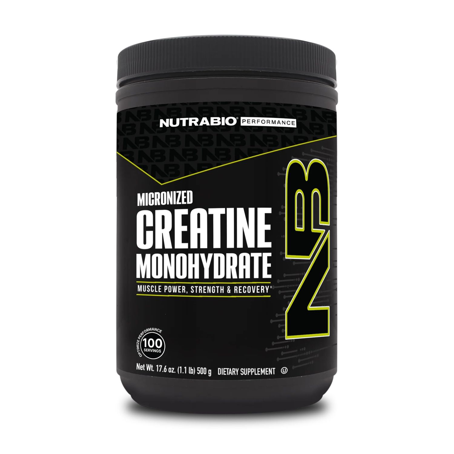 NutraBio Pure Creatine Monohydrate Powder Supplement, Unflavored, 500g - Supports Bulk Muscle Energy, Recovery, and Strength - for Men and Women