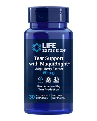 Life Extension Tear Support with MaquiBright , 60 mg, Maqui Berry Extract for Dry Eyes, Supports Eye Health, Encourages Tear Production, Gluten-Free, Non-GMO, 1 Daily, Vegetarian, 30 Capsules Life Extension Tear Support with MaquiBright , 60 mg, Maqui Berry Extract for Dry Eyes, Supports Eye Health, Encourages Tear Production, Gluten-Free, Non-GMO, 1 Daily, Vegetarian, 30 Capsules