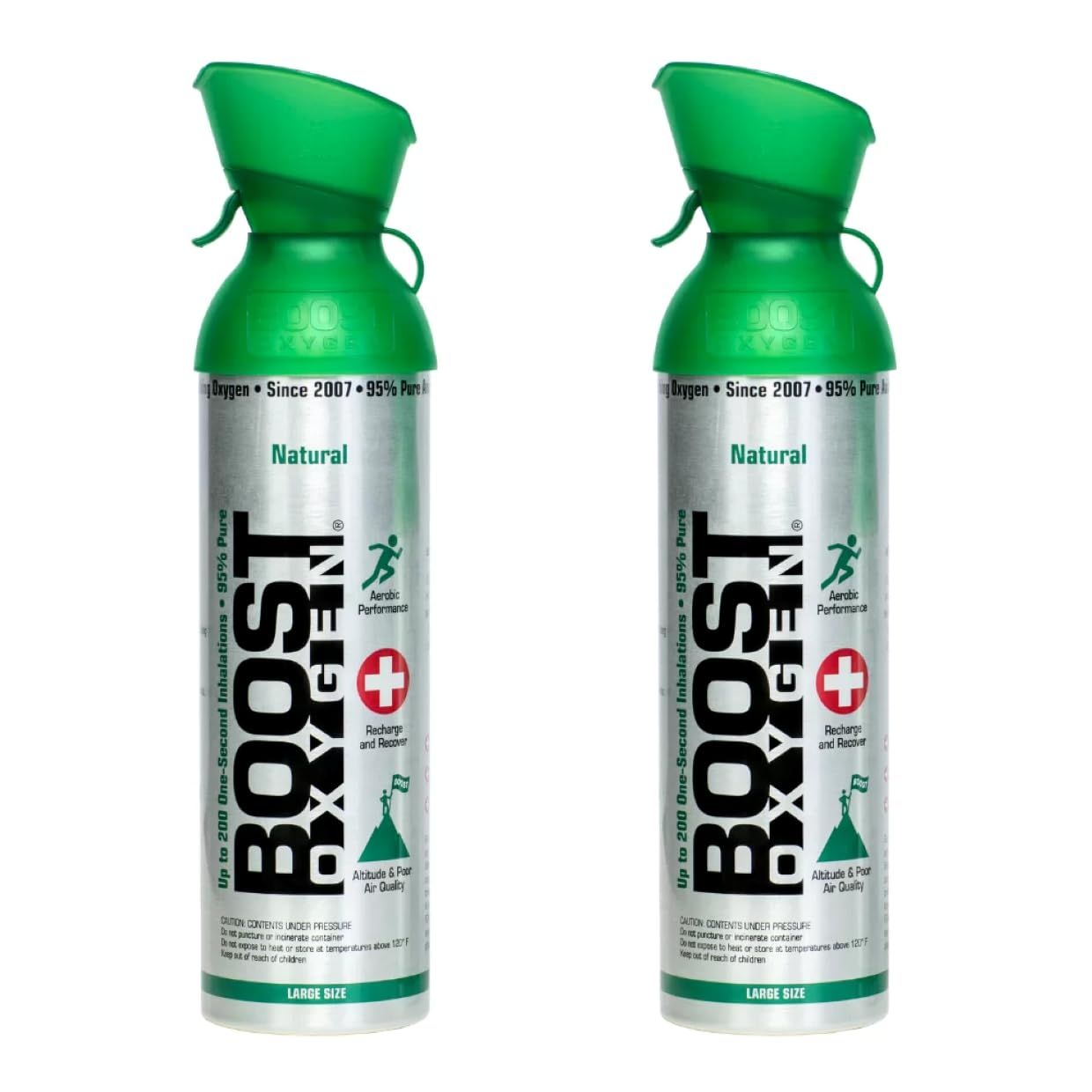 Boost Oxygen Large Natural 10L Canister Respiratory Support for Aerobic Recovery, Altitude, Performance Health 2 Pack