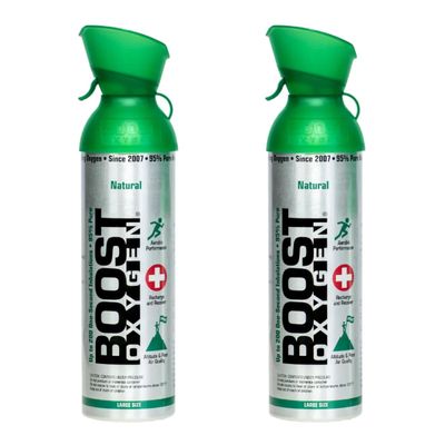 Boost Oxygen Large Natural 10L Canister Respiratory Support for Aerobic Recovery, Altitude, Performance Health 2 Pack