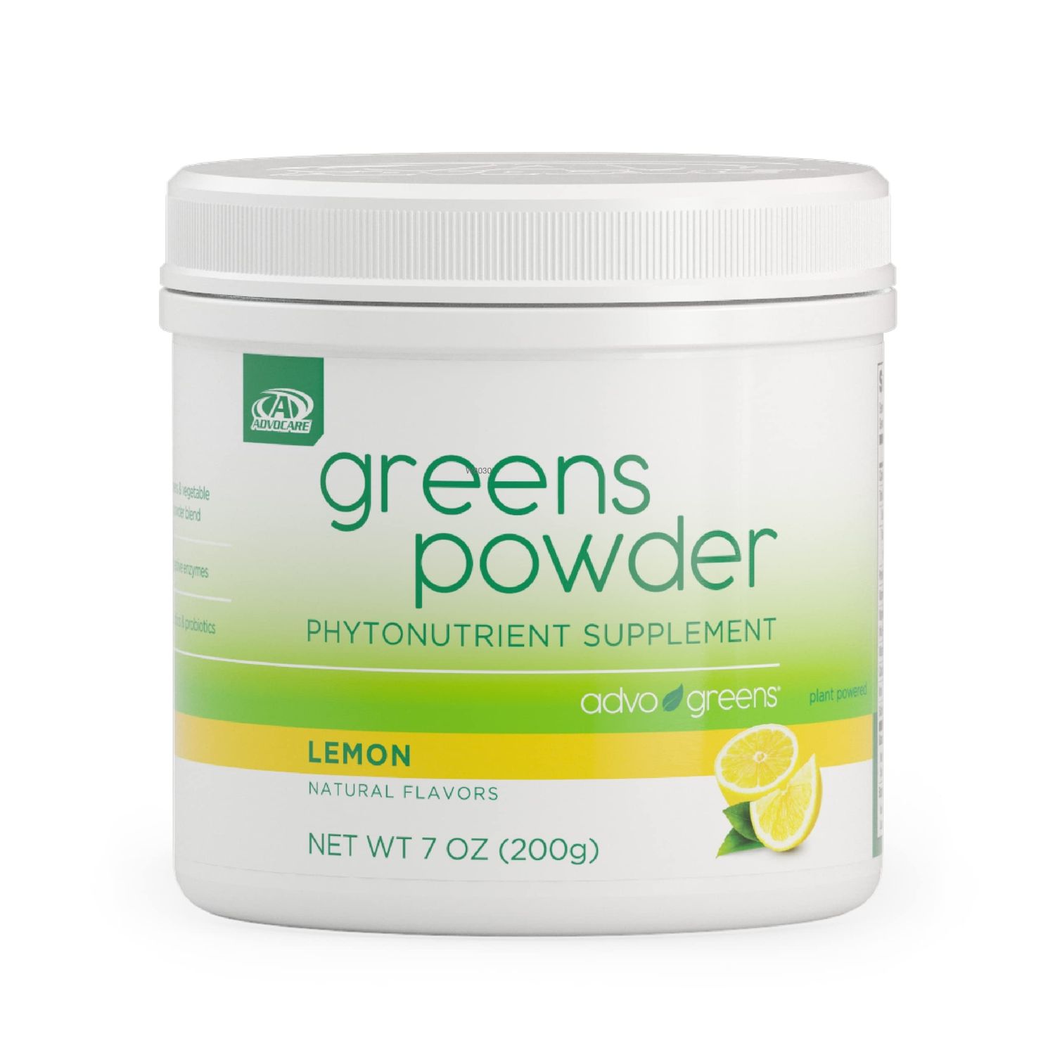 AdvoCare Greens Powder Phytonutrient Supplement - Supports Digestive Health with Antioxidants, Prebiotics Probiotics - Includes Broccoli Powder, Carrot Powder More - Lemon, 7 oz