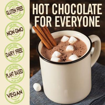 Castle Kitchen Hot Chocolate Sachets 10 Count - Single Serve On-The-Go Cocoa - Just Add Water - Dairy Free, Vegan 1oz Bulk Packets for 6 oz Cup - With Real Chocolate, Not Flavor