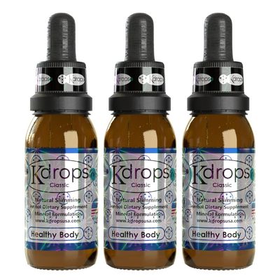 Kdrops Classic - Potent Fat Burner Drops - 3-Month Supply Pack of 3 - Natural Weight Loss, gotas para bajar de peso, KDROPS