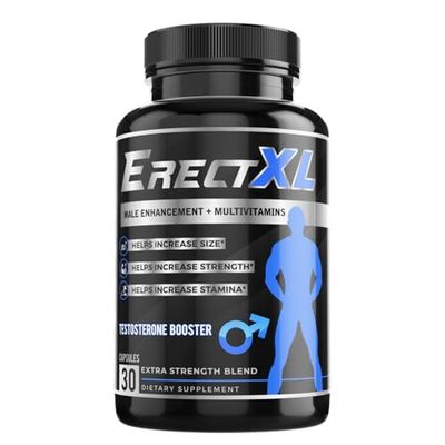 ErectXL Male Enhancement MULTIVITAMIN - Increase Erection Size, Strength, Stamina Nitric Oxide Testosterone Booster wHorny Goat Weed Maca Root 19 Ingredients