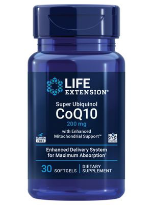 Life Extension Super Ubiquinol CoQ10 with Enhanced Mitochondrial Support - 200 mg, Shilajit - Promotes Heart Health, Cell Energy, Oxidative Stress - Gluten-Free, Non-GMO - 30 Softgels