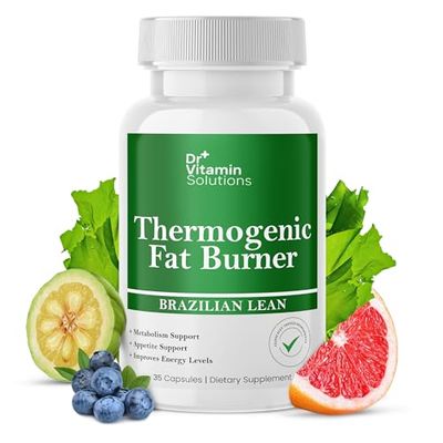 DR VITAMIN SOLUTIONS Thermogenic Fat Burner - Natural Appetite Control Metabolic Booster with Green Tea Bloat Defense 35 Capsules