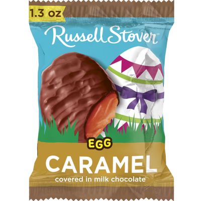 Russell Stover Easter Caramel Milk Chocolate Easter Egg, 1.3 oz each Pack of 18