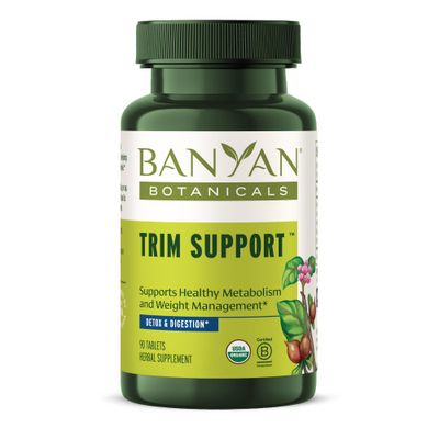 Banyan Botanicals Trim Support - Organic Weight Loss Supplement - Natural Metabolism Support with Triphala, Guggulu Ayurvedic Herbs for Cleansing - 90 Tablets - Non-GMO Sustainably Sourced Vegan