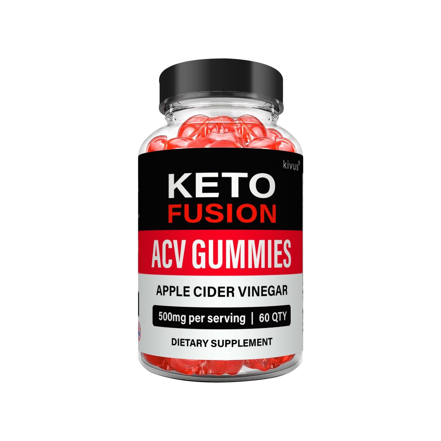 kivus Keto Fusion Gummies - Keto Fusion ACV Gummies Single, 60 Gummies