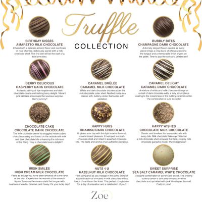 CRAVINGS BY ZOE Happy Birthday Chocolate Truffles Gift Box 16 Count Assorted Gourmet Milk & Dark Chocolate Candy Food Gift Basket Birthday Gifts for Women & Men Mom Dad Kid Him Her Adult Family
