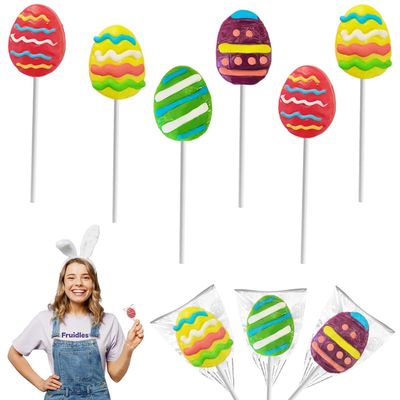 Happy Easter Egg Lollipops Suckers, Fat-Free, Individually Wrapped Easter Egg Pops 36-Pack