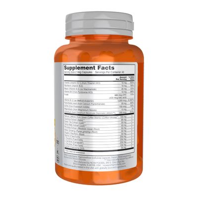 NOW Foods Sports Nutrition, Sports Energy Extreme with B Vitamins and other cofactors such as Chromium, Magnesium Malate and Carnitine, 90 Veg Capsules