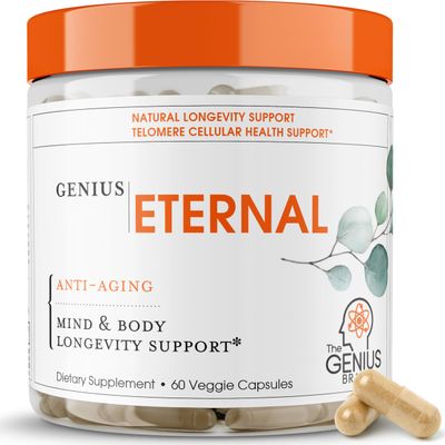 Genius Eternal, Anti-Aging Supplement - Telomere Capsules - NRF2 NADH Activator Supplements, Stem Cell Support for Longevity, Cellular Energy, Metabolism Repair