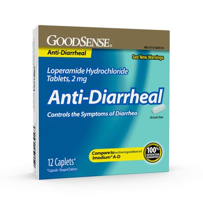 GoodSense Loperamide Hydrochloride Tablets, 2 mg, Anti-Diarrheal, 12 Count