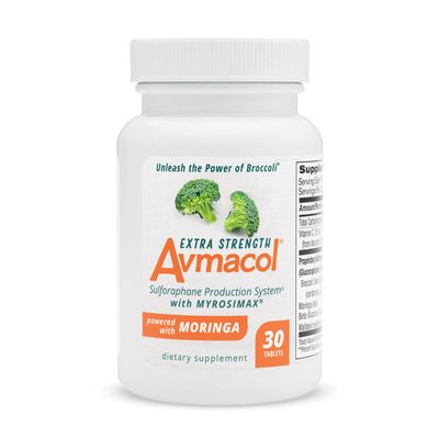 Nutramax Laboratories Avmacol Extra Strength 1 Researched Sulforaphane-Producing Brand for Detoxification, Antioxidant Support, Immune Health, Adults Children, Moringa, 30 Tablets