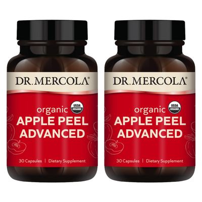 Dr. Mercola Organic Apple Peel Advanced, 30 Servings 30 Capsules, Dietary Supplement, Supports Healthy Blood Flow, Non-GMO, Certified USDA Organic - 2 Pack