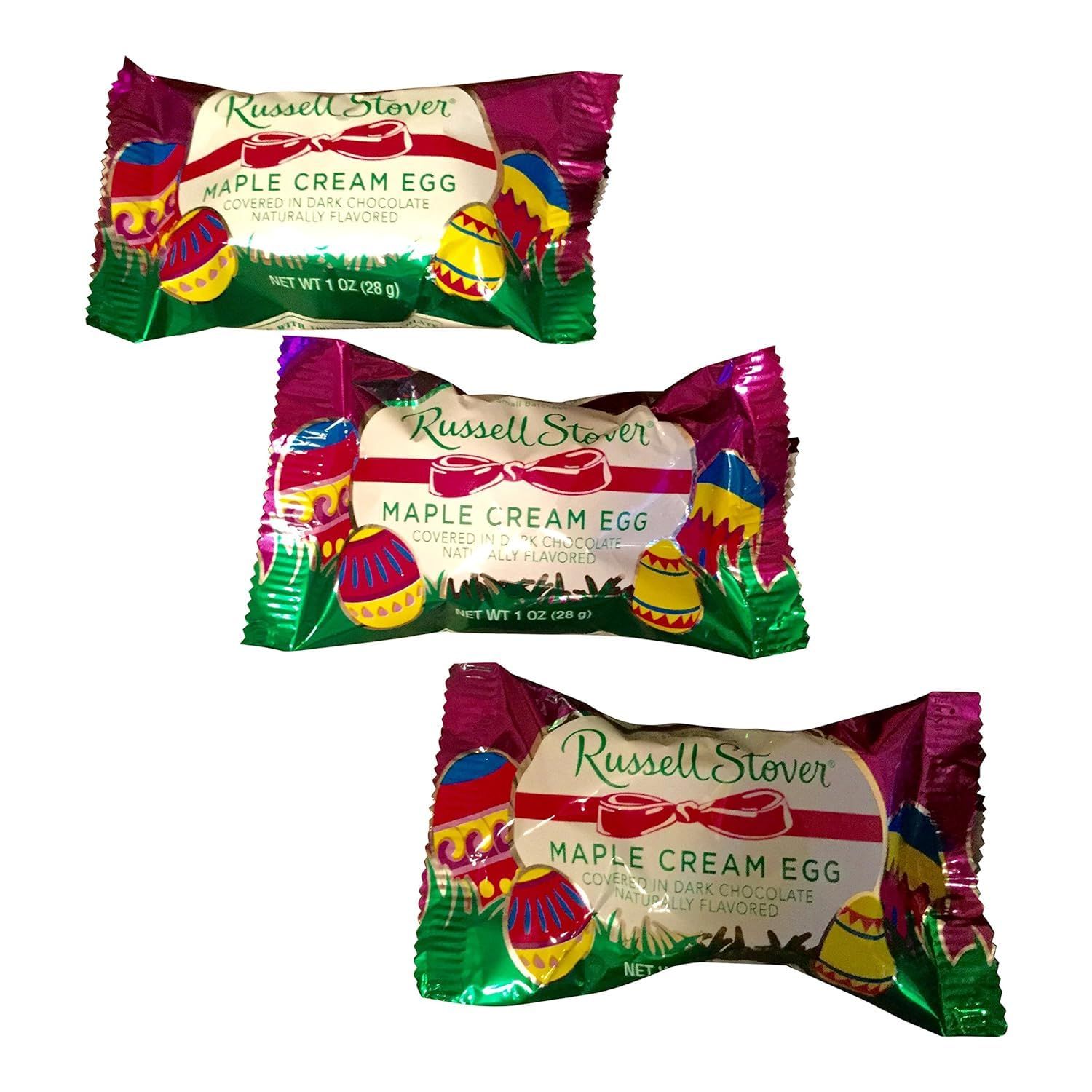 3 Russell Stover Maple Cream Eggs in Dark Chocolate